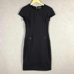 Lauren Ralph Lauren Dress 2 Sheath Pencil Career Black
